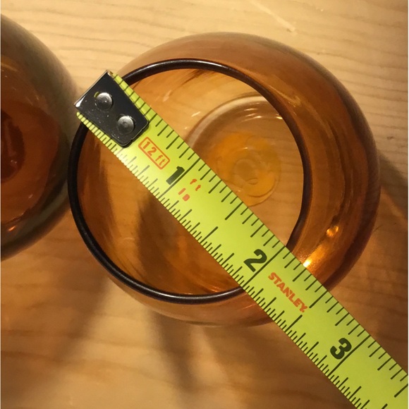 3/$20 Set of 2 JOY Amber Holders Glass Joy Brand Votive Tea Light - Picture 6 of 7